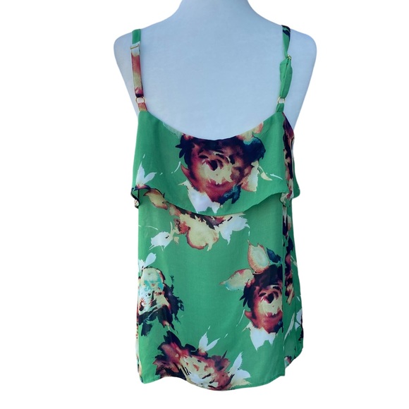 CABi Green Floral Flounce Tank Top M - Picture 7 of 13